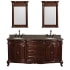 Front Vanity View with Imperial Brown Top and Mirrors