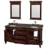 Open Vanity View with Imperial Brown Top and Mirrors