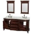 Open Vanity View with White Carrera Top and Mirrors