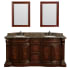 Front Vanity View with Baltic Brown Top and Mirrors