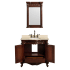 Open Front Vanity View with Ivory Top and Mirror