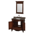 Open Vanity View with Imperial Brown Top and Mirror