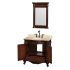 Open Vanity View with Ivory Top and Mirror