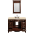 Open Front Vanity View with Ivory Top and Mirror