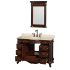 Open Vanity View with Ivory Top and Mirror