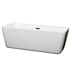 Wyndham Collection Emily 69" Free Standing Acrylic Soaking Tub with Center Drain, Drain Assembly, and Overflow White / Matte Black Trim