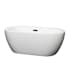 Wyndham Collection Soho 60" Free Standing Acrylic Soaking Tub with Center Drain, Drain Assembly, and Overflow White / Matte Black Trim