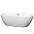 Wyndham Collection Soho 68" Free Standing Acrylic Soaking Tub with Center Drain, Drain Assembly, and Overflow White / Matte Black Trim