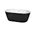 Wyndham Collection Mermaid 60" Free Standing Acrylic Soaking Tub with Center Drain, Drain Assembly, and Overflow Black / Brushed Nickel Trim