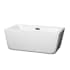 Wyndham Collection Laura 59" Free Standing Acrylic Soaking Tub with Center Drain, Drain Assembly, and Overflow White / Matte Black Trim
