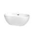 Wyndham Collection Brooklyn 60" Free Standing Acrylic Soaking Tub with Center Drain, Drain Assembly, and Overflow White / Matte Black Trim