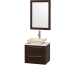 Espresso Vanity with White Stone Top and Avalon Ivory Marble Sink