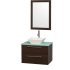 Espresso Vanity with Green Glass Top and Bone Porcelain Sink