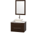 Espresso Vanity with White Stone Top and Bone Porcelain Sink