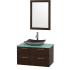Espresso Vanity with Green Glass Top and Altair Black Granite Sink