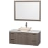Grey Oak Vanity with White Stone Top and Avalon Ivory Marble Sink