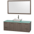 Grey Oak Vanity with Green Glass Top and Avalon White Carrera Marble Sink