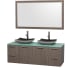 Grey Oak Vanity with Green Glass Top and Altair Black Granite Sinks