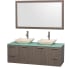 Grey Oak Vanity with Green Glass Top and Avalon Ivory Marble Sinks