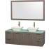 Grey Oak Vanity with Green Glass Top and Bone Porcelain Sinks