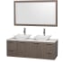 Grey Oak Vanity with White Stone Top and Avalon White Carrera Marble Sinks