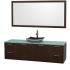 Espresso Vanity with Green Glass Top and Altair Black Granite Sink