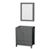 Wyndham Collection Sheffield 30" Single Free Standing Vanity Cabinet - Less Vanity Top Dark Gray / Brushed Chrome Hardware