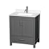 Wyndham Collection Sheffield 30" Free Standing Single Basin Vanity Set with Cabinet and Quartz Vanity Top Dark Gray / Giotto Quartz Top / Brushed Chrome Hardware