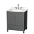 Wyndham Collection Sheffield 30" Free Standing Single Basin Vanity Set with Cabinet and Quartz Vanity Top Dark Gray / Giotto Quartz Top / Brushed Chrome Hardware