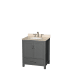 Wyndham Collection Sheffield 30" Free Standing Single Basin Vanity Set with Cabinet and Marble Vanity Top Dark Gray / Ivory Top