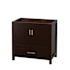 Wyndham Collection Sheffield 35" Single Freestanding Hardwood Vanity Cabinet Only - Less Vanity Top Espresso / Brushed Chrome Hardware
