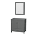Wyndham Collection Sheffield 36" Single Free Standing Vanity Cabinet - Less Vanity Top Dark Gray / Brushed Chrome Hardware