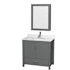Wyndham Collection Sheffield 36" Free Standing Single Basin Vanity Set with Cabinet, Quartz Vanity Top, and Medicine Cabinet Dark Gray / Giotto Quartz Top / Brushed Chrome Hardware