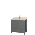 Wyndham Collection Sheffield 36" Free Standing Single Basin Vanity Set with Cabinet and Marble Vanity Top Dark Gray / Ivory Top