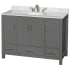 Finish: Dark Gray / White Carrara Marble Top / Brushed Chrome Hardware