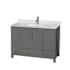 Wyndham Collection Sheffield 48" Freestanding Single Basin Vanity Set with Hardwood Cabinet and Marble Vanity Top Dark Gray / White Carrara Marble Top / Brushed Chrome Hardware