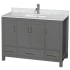 Dark Gray / White Carrara Marble Top / Brushed Chrome Hardware