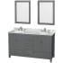 Dark Gray / White Carrara Marble Top / Brushed Chrome Hardware