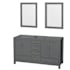 Wyndham Collection Sheffield 59" Double Free Standing Vanity Cabinet Only - Less Vanity Top Dark Gray / Brushed Chrome Hardware