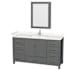 Wyndham Collection Sheffield 60" Free Standing Single Basin Vanity Set with Cabinet, Cultured Marble Vanity Top, and Medicine Cabinet Dark Gray / Carrara Cultured Marble Top / Brushed Chrome Hardware