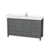 Wyndham Collection Sheffield 60" Free Standing Single Basin Vanity Set with Cabinet and Cultured Marble Vanity Top Dark Gray / Carrara Cultured Marble Top / Brushed Chrome Hardware