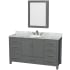 Dark Gray / White Carrara Marble Top / Brushed Chrome Hardware