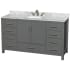 Finish: Dark Gray / White Carrara Marble Top / Brushed Chrome Hardware