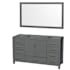 Wyndham Collection Sheffield 60" Single Free Standing Vanity Cabinet - Less Vanity Top Dark Gray / Brushed Chrome Hardware