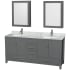 Dark Gray / White Carrara Marble Top / Brushed Chrome Hardware