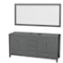 Wyndham Collection Sheffield 71" Double Free Standing Vanity Cabinet - Less Vanity Top Dark Gray / Brushed Chrome Hardware
