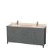 Wyndham Collection Sheffield 72" Free Standing Double Basin Vanity Set with Cabinet and Marble Vanity Top Dark Gray / Ivory Top
