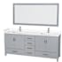 Gray / White Cultured Marble Top / Brushed Chrome Hardware