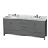 Dark Gray / White Carrara Marble Top / Brushed Chrome Hardware