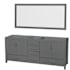 Wyndham Collection Sheffield 79" Double Free Standing Vanity Cabinet Only - Less Vanity Top Dark Gray / Brushed Chrome Hardware